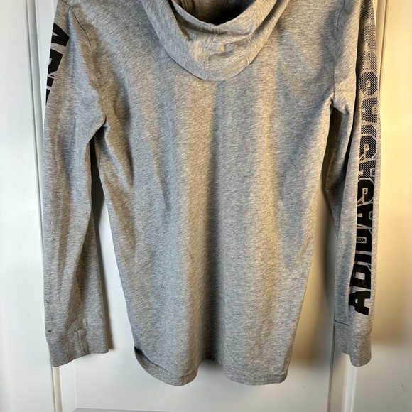 Adidas Kids Light Gray Logo Hoodie - Picture 7 of 8